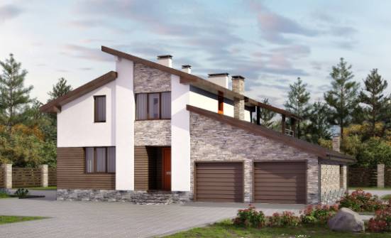 240-004-П Проект двухэтажного дома мансардой и гаражом, классический домик из бризолита Находка | Проекты домов от House Expert