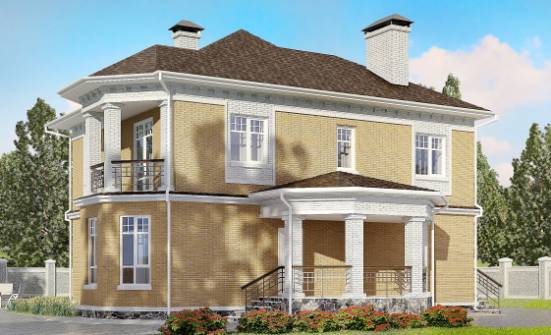 160-001-Л Проект двухэтажного дома, красивый коттедж из арболита Большой Камень | Проекты домов от House Expert