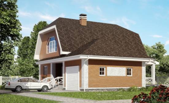 160-006-П Проект двухэтажного дома с мансардой, гараж, уютный дом из газосиликатных блоков Арсеньев | Проекты домов от House Expert