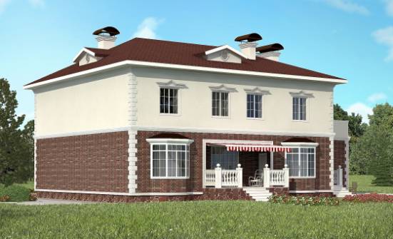 380-001-Л Проект двухэтажного дома и гаражом, просторный домик из кирпича Находка | Проекты домов от House Expert