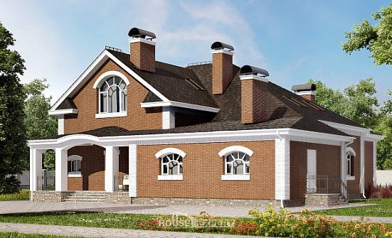 400-003-П Проект двухэтажного дома с мансардой, красивый дом из твинблока Артём | Проекты домов от House Expert