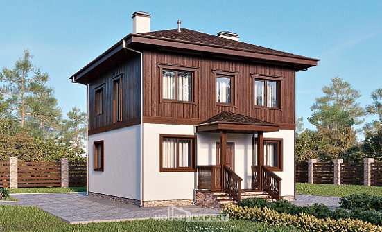 100-006-Л Проект двухэтажного дома, современный загородный дом из поризованных блоков Дальнегорск | Проекты домов от House Expert