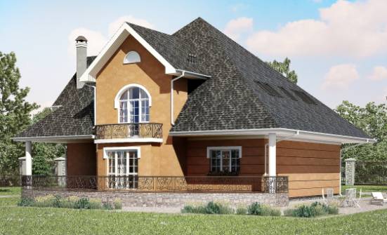 310-001-П Проект двухэтажного дома мансардой, огромный домик из блока Уссурийск | Проекты домов от House Expert