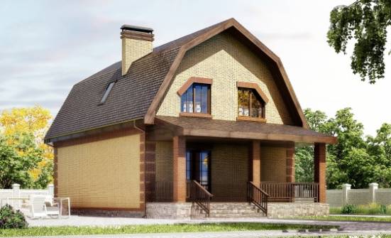 130-005-Л Проект двухэтажного дома мансардой, современный домик из поризованных блоков Владивосток | Проекты домов от House Expert