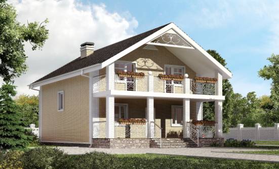150-007-Л Проект двухэтажного дома с мансардным этажом, экономичный дом из твинблока Партизанск | Проекты домов от House Expert