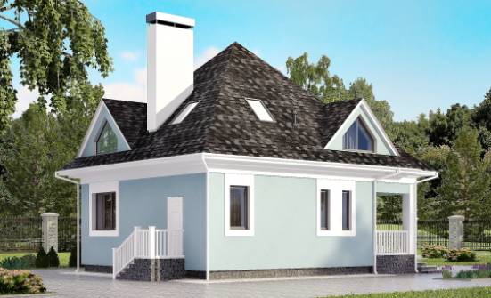 110-001-Л Проект двухэтажного дома мансардный этаж, компактный коттедж из арболита Спасск-Дальний | Проекты домов от House Expert