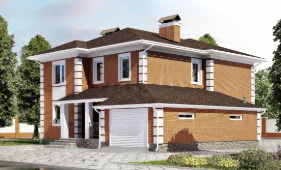 220-004-Л Проект двухэтажного дома, гараж, красивый загородный дом из кирпича Находка | Проекты домов от House Expert