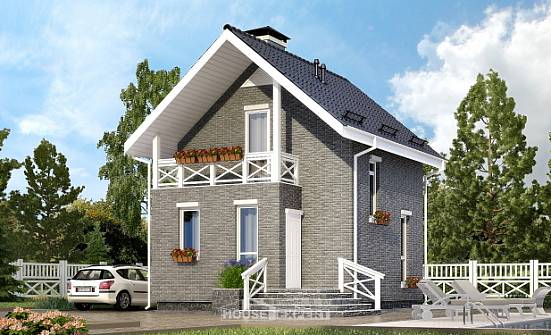 045-001-П Проект двухэтажного дома мансардный этаж, доступный дом из теплоблока Артём | Проекты домов от House Expert