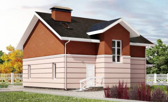 155-009-Л Проект двухэтажного дома мансардой, скромный домик из бризолита Уссурийск | Проекты домов от House Expert