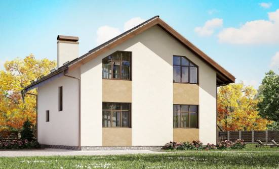 170-002-П Проект двухэтажного дома мансардный этаж, простой домик из пеноблока Партизанск | Проекты домов от House Expert