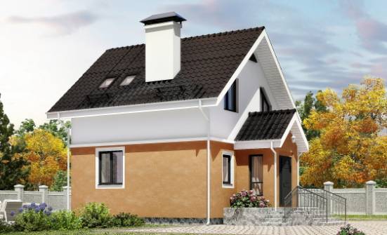 070-001-Л Проект двухэтажного дома мансардный этаж, маленький домик из блока Спасск-Дальний | Проекты домов от House Expert