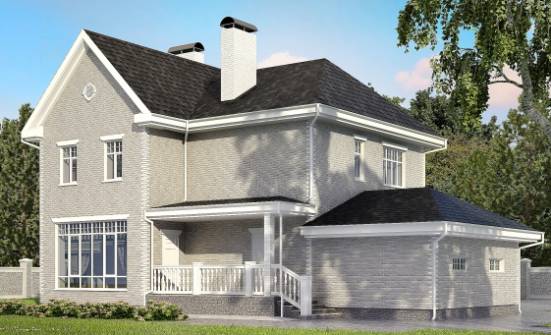 190-001-Л Проект двухэтажного дома, гараж, классический дом из кирпича Уссурийск | Проекты домов от House Expert