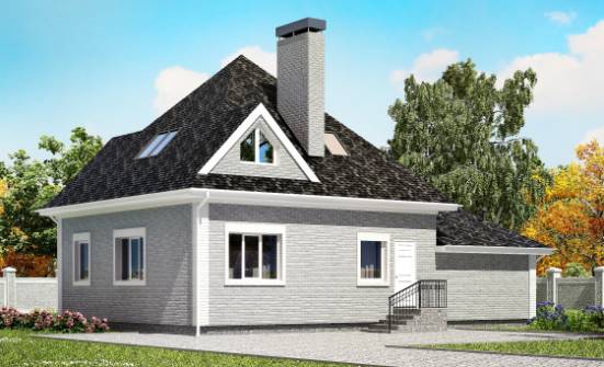 135-001-Л Проект двухэтажного дома мансардой, гараж, современный домик из кирпича Арсеньев | Проекты домов от House Expert