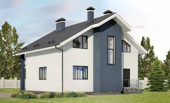 150-005-П Проект двухэтажного дома мансардой, бюджетный дом из твинблока Лесозаводск | Проекты домов от House Expert