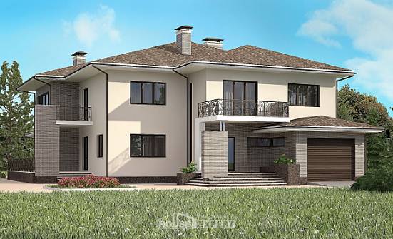 500-001-П Проект трехэтажного дома и гаражом, красивый дом из кирпича Лесозаводск | Проекты домов от House Expert