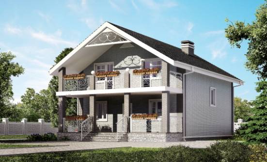 150-007-П Проект двухэтажного дома с мансардой, бюджетный коттедж из керамзитобетонных блоков Дальнегорск | Проекты домов от House Expert