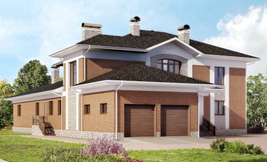 520-002-Л Проект трехэтажного дома, гараж, современный дом из бризолита Фокино | Проекты домов от House Expert
