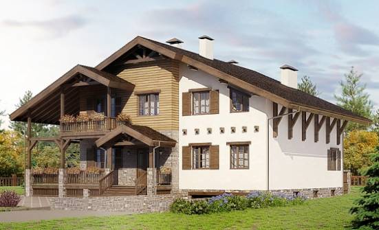 400-004-П Проект трехэтажного дома с мансардным этажом и гаражом, огромный коттедж из кирпича Владивосток | Проекты домов от House Expert