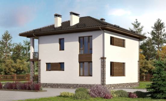 170-005-П Проект двухэтажного дома, небольшой загородный дом из блока Партизанск | Проекты домов от House Expert