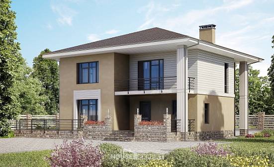 180-015-Л Проект двухэтажного дома, классический домик из поризованных блоков Большой Камень | Проекты домов от House Expert