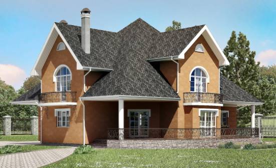 310-001-П Проект двухэтажного дома мансардой, огромный домик из блока Уссурийск | Проекты домов от House Expert