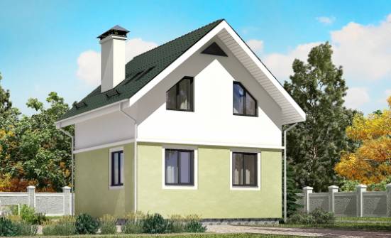 070-001-П Проект двухэтажного дома с мансардным этажом, махонький дом из арболита Находка | Проекты домов от House Expert