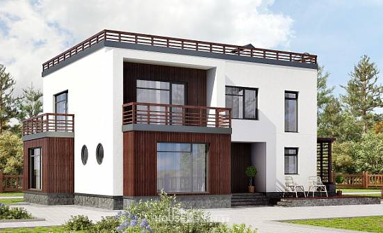 215-002-П Проект двухэтажного дома, просторный загородный дом из пеноблока Фокино | Проекты домов от House Expert
