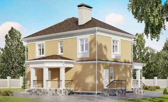 160-001-Л Проект двухэтажного дома, красивый коттедж из арболита Большой Камень | Проекты домов от House Expert