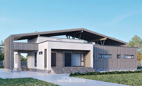 170-011-Л Проект одноэтажного дома, бюджетный коттедж из кирпича Спасск-Дальний | Проекты домов от House Expert