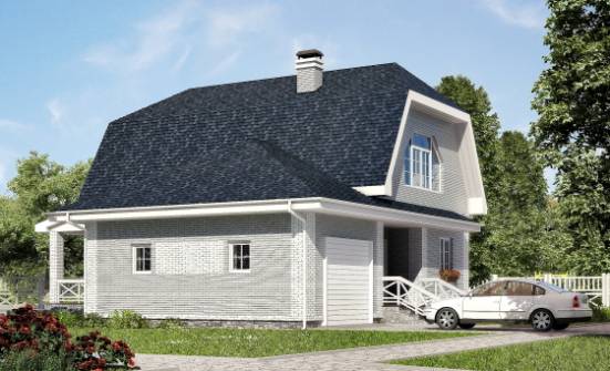 160-006-Л Проект двухэтажного дома с мансардным этажом и гаражом, средний дом из бризолита Дальнегорск | Проекты домов от House Expert