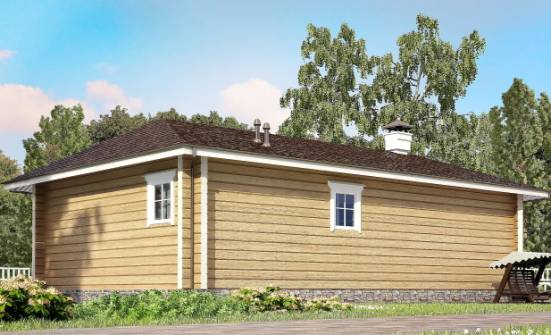 095-001-Л Проект одноэтажного дома, доступный коттедж из бревен Лесозаводск | Проекты домов от House Expert