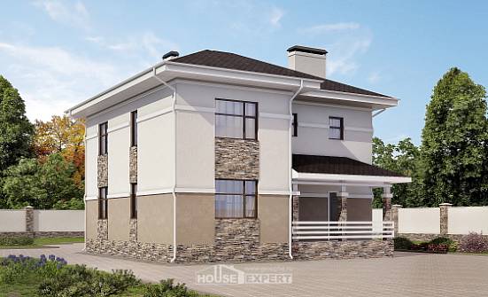 150-014-П Проект двухэтажного дома, доступный коттедж из поризованных блоков Артём | Проекты домов от House Expert