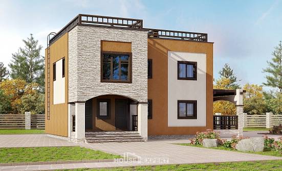 150-010-Л Проект двухэтажного дома, экономичный коттедж из кирпича Партизанск | Проекты домов от House Expert