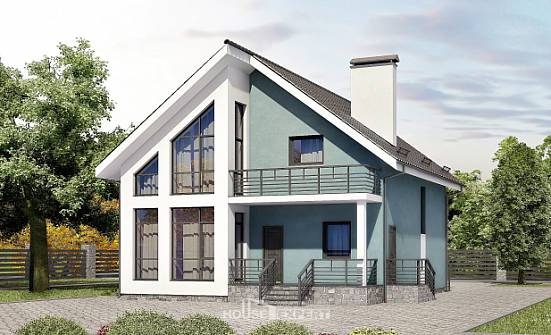 170-006-П Проект двухэтажного дома мансардой, современный домик из арболита Артём | Проекты домов от House Expert