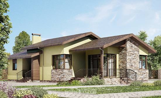 130-007-Л Проект одноэтажного дома, простой домик из бризолита Лесозаводск | Проекты домов от House Expert
