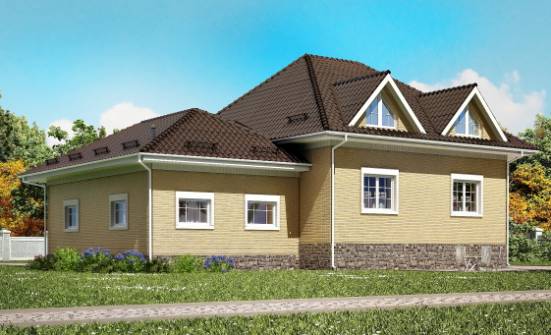 400-001-П Проект трехэтажного дома мансардный этаж, гараж, современный коттедж из газобетона Владивосток | Проекты домов от House Expert