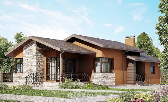 130-007-П Проект одноэтажного дома, доступный коттедж из керамзитобетонных блоков Уссурийск | Проекты домов от House Expert