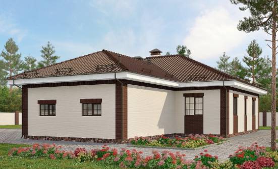 160-015-П Проект одноэтажного дома и гаражом, красивый загородный дом из газосиликатных блоков Партизанск | Проекты домов от House Expert