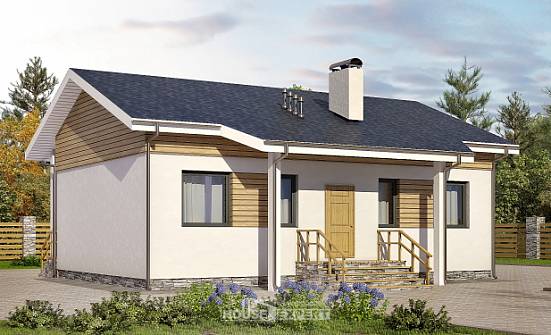 080-004-П Проект одноэтажного дома, маленький домик из пеноблока Уссурийск | Проекты домов от House Expert