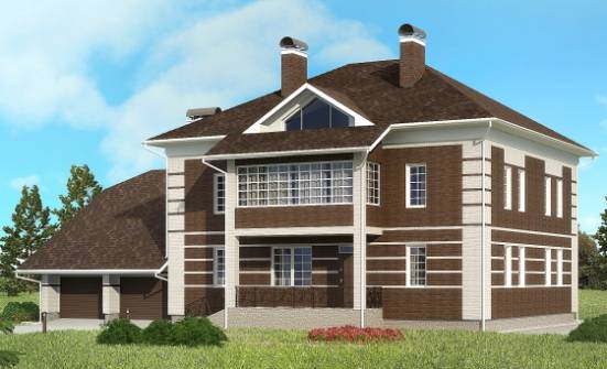 505-002-Л Проект трехэтажного дома и гаражом, красивый загородный дом из кирпича Находка | Проекты домов от House Expert