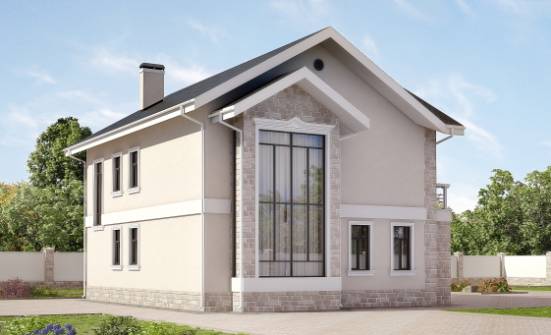170-008-Л Проект двухэтажного дома, недорогой коттедж из поризованных блоков Партизанск | Проекты домов от House Expert