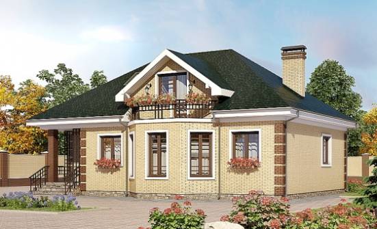 150-013-Л Проект двухэтажного дома с мансардой, простой дом из кирпича Фокино | Проекты домов от House Expert