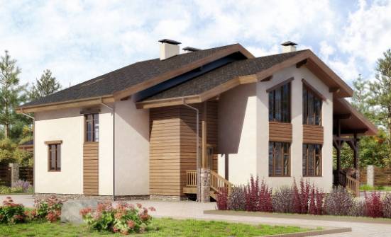 240-003-П Проект двухэтажного дома с мансардой, просторный дом из кирпича Лесозаводск | Проекты домов от House Expert