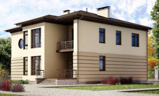 300-006-П Проект двухэтажного дома и гаражом, большой загородный дом из кирпича Лесозаводск | Проекты домов от House Expert