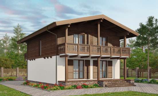 150-016-Л Проект двухэтажного дома с мансардным этажом, бюджетный домик из бризолита Дальнегорск | Проекты домов от House Expert
