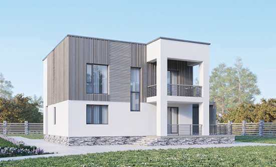 150-017-П Проект двухэтажного дома, недорогой загородный дом из теплоблока Лесозаводск | Проекты домов от House Expert