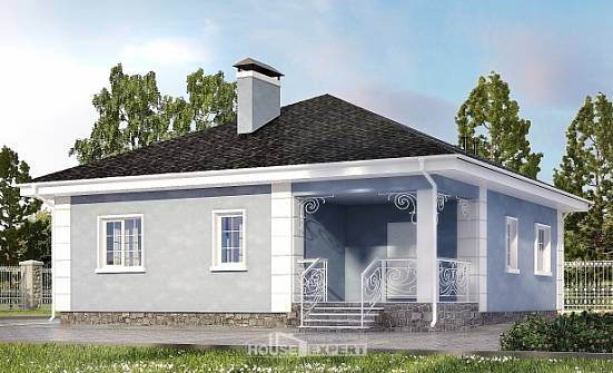100-001-П Проект одноэтажного дома, бюджетный домик из поризованных блоков Спасск-Дальний | Проекты домов от House Expert