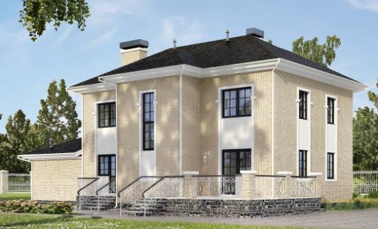 180-006-П Проект двухэтажного дома, гараж, средний коттедж из кирпича Находка | Проекты домов от House Expert