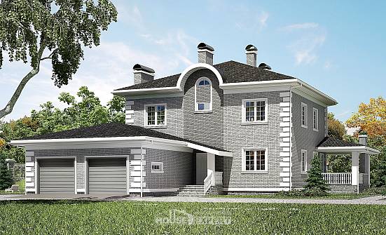 245-004-Л Проект двухэтажного дома, гараж, классический домик из кирпича Владивосток | Проекты домов от House Expert