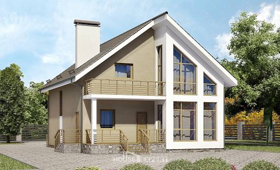 170-006-Л Проект двухэтажного дома мансардный этаж, простой дом из пеноблока Дальнегорск | Проекты домов от House Expert